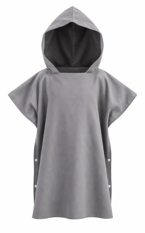 Kids side-snap hooded changing poncho