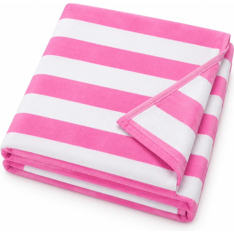 Adult Pink Stripe Microfiber Beach Towel