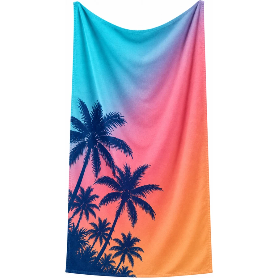 Adult Sunset Palm Microfiber Beach Towel