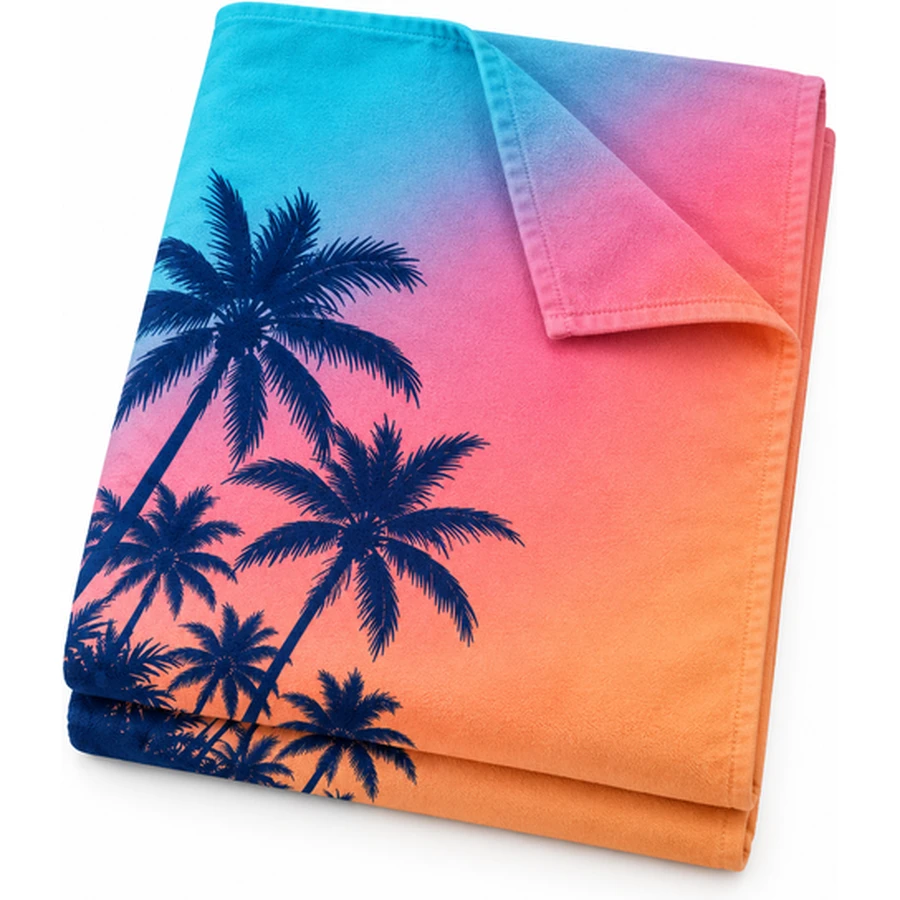 Adult Sunset Palm Microfiber Beach Towel