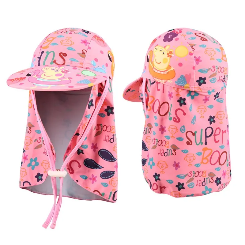 Childrenās Sun Protection Swim Cap Full Coverage with Print