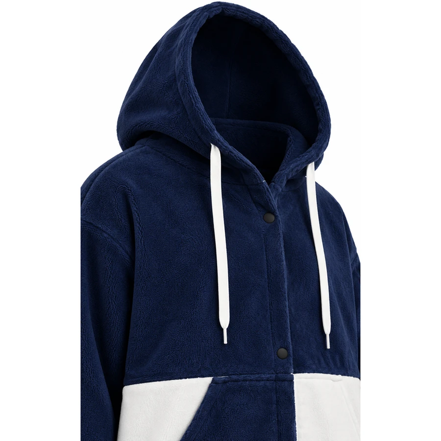 Colour-Block Front-Opening Changing Poncho