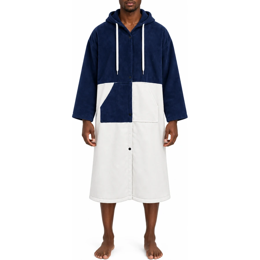 Colour-Block Front-Opening Changing Poncho