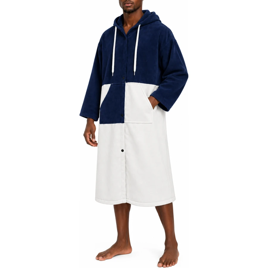 Colour-Block Front-Opening Changing Poncho