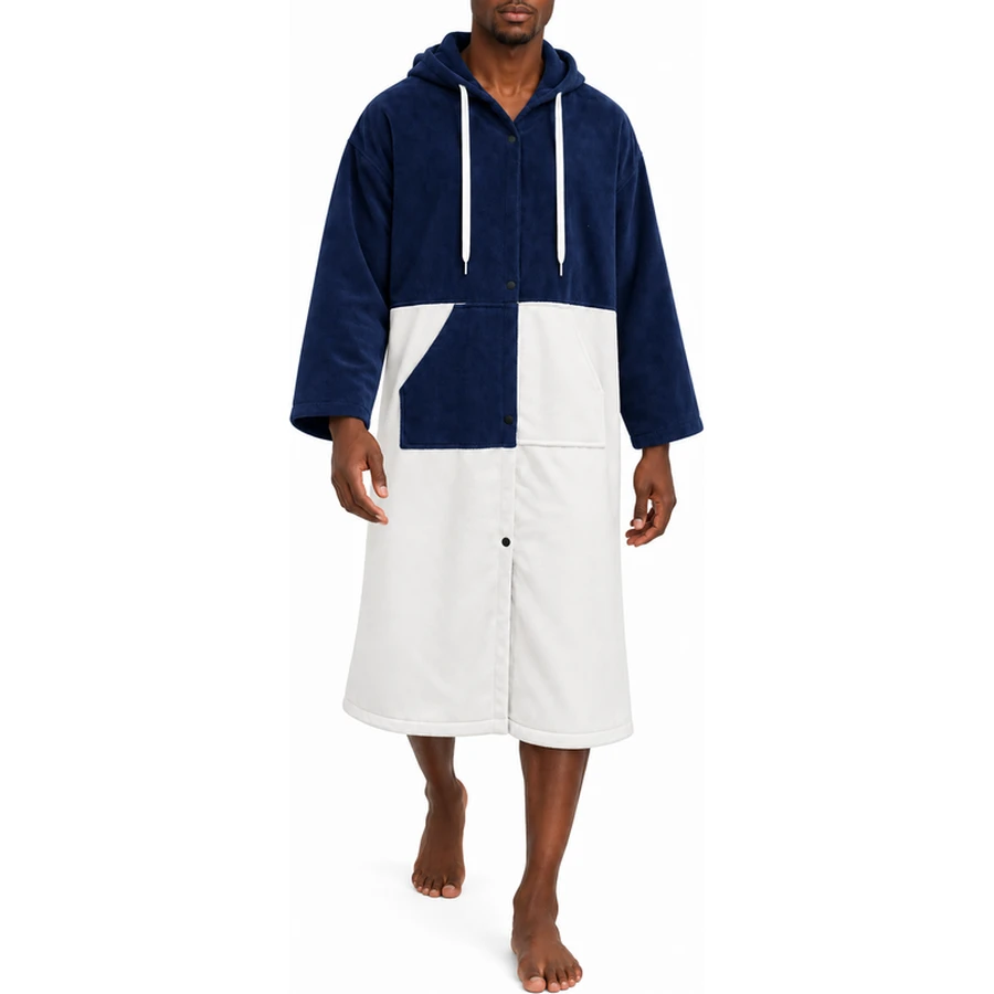 Colour-Block Front-Opening Changing Poncho