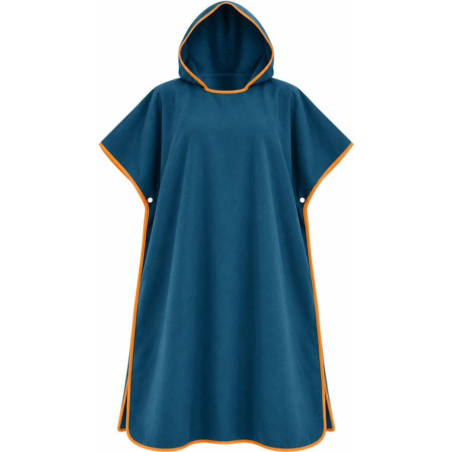 Contrast Binding Hooded Beach Poncho