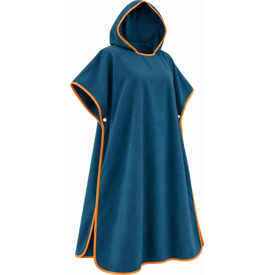 Contrast Binding Hooded Beach Poncho