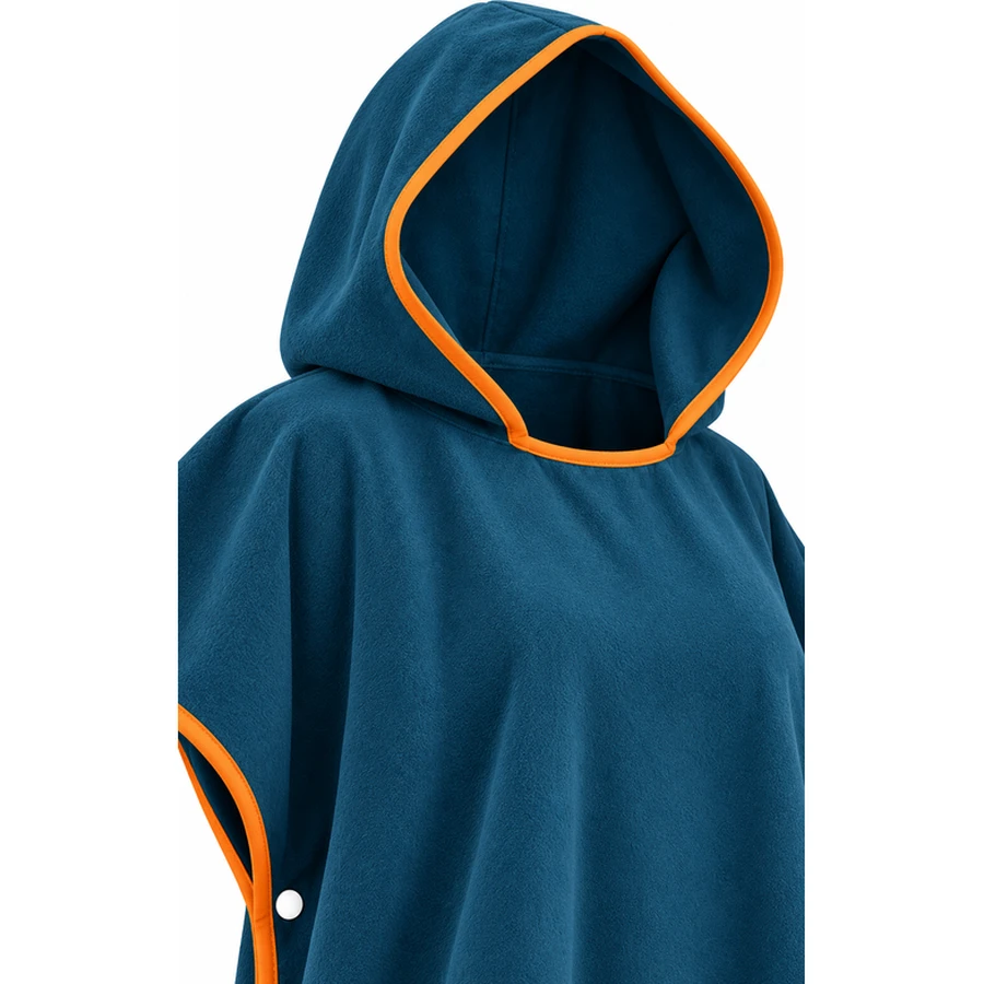 Contrast Binding Hooded Beach Poncho