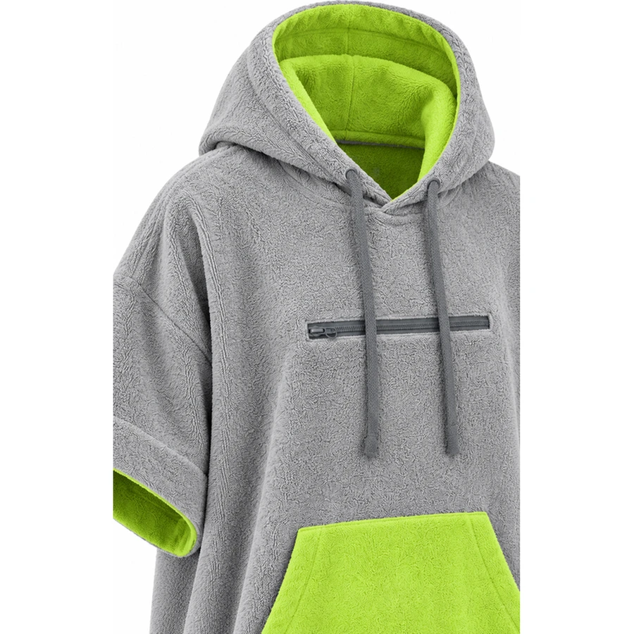 Contrast Pocket Hooded Beach Poncho