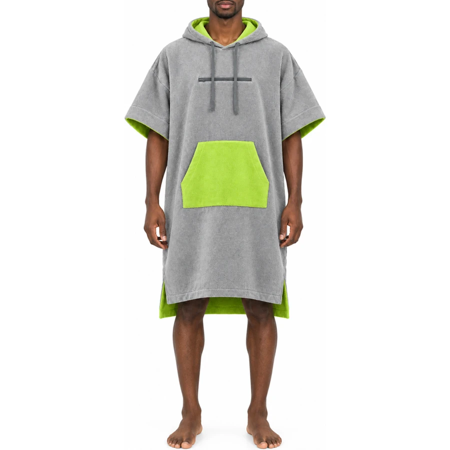 Contrast Pocket Hooded Beach Poncho