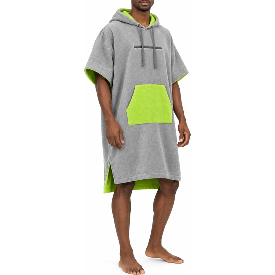 Contrast Pocket Hooded Beach Poncho