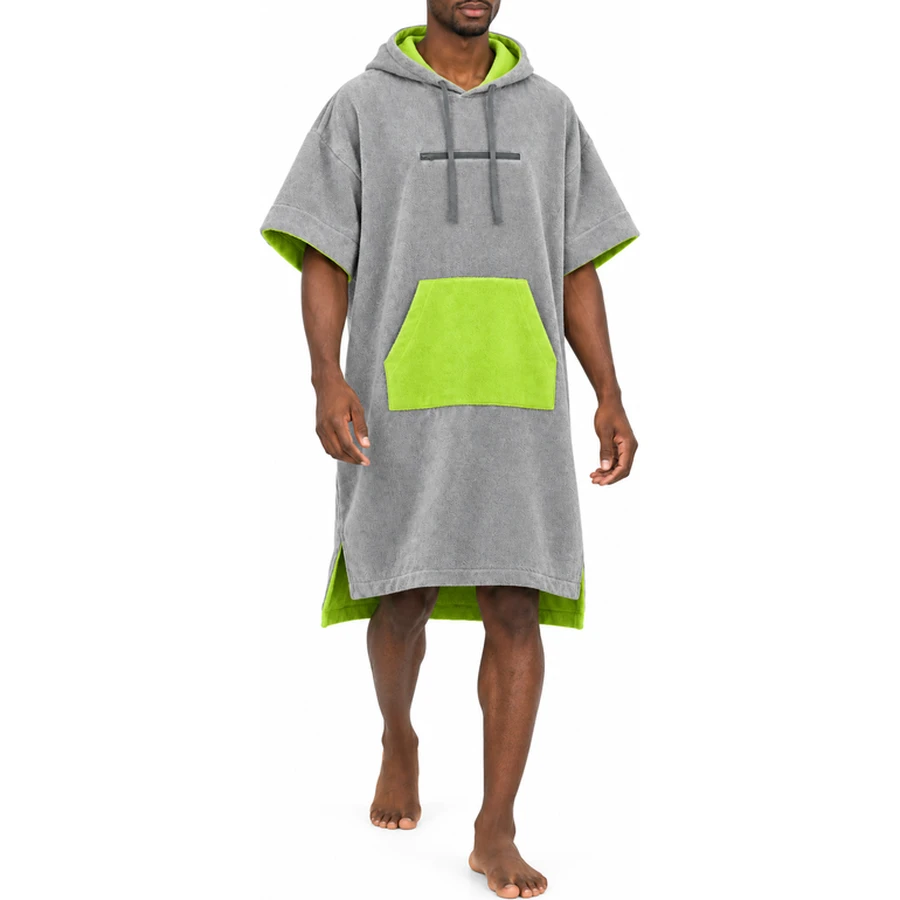 Contrast Pocket Hooded Beach Poncho