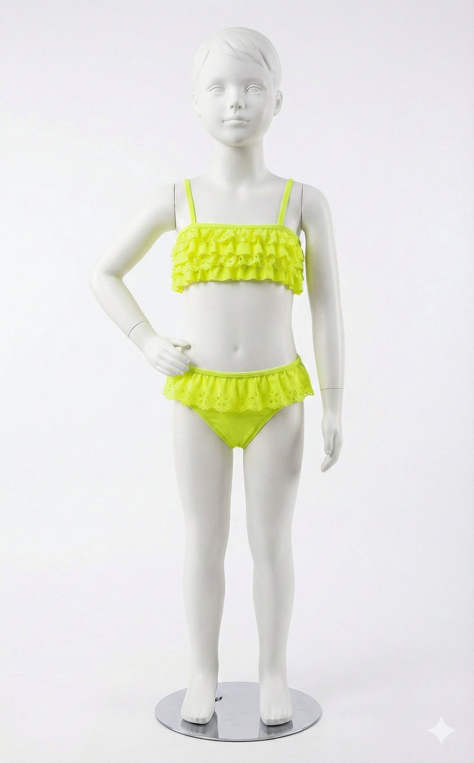 Custom Girls Two-Piece Swimsuit Bikini Set Two Piece Adjustable Shoulder Straps Lace Ruffle