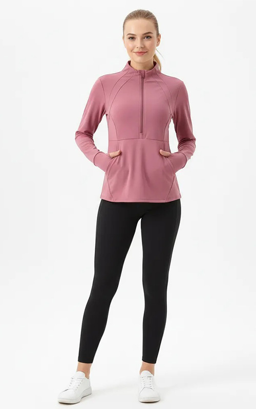 Custom Ladies Activewear Training Jacket with Half Zip