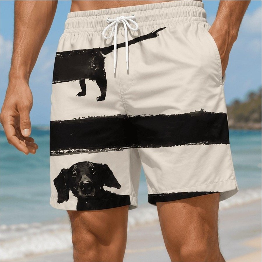 Custom Men's Dog Print Beach Boardshorts