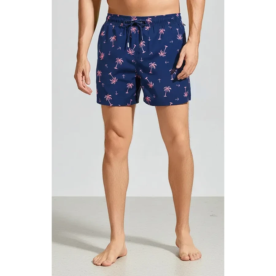Custom Men's Palm Tree Print Swim Shorts Beachwear Boardshorts