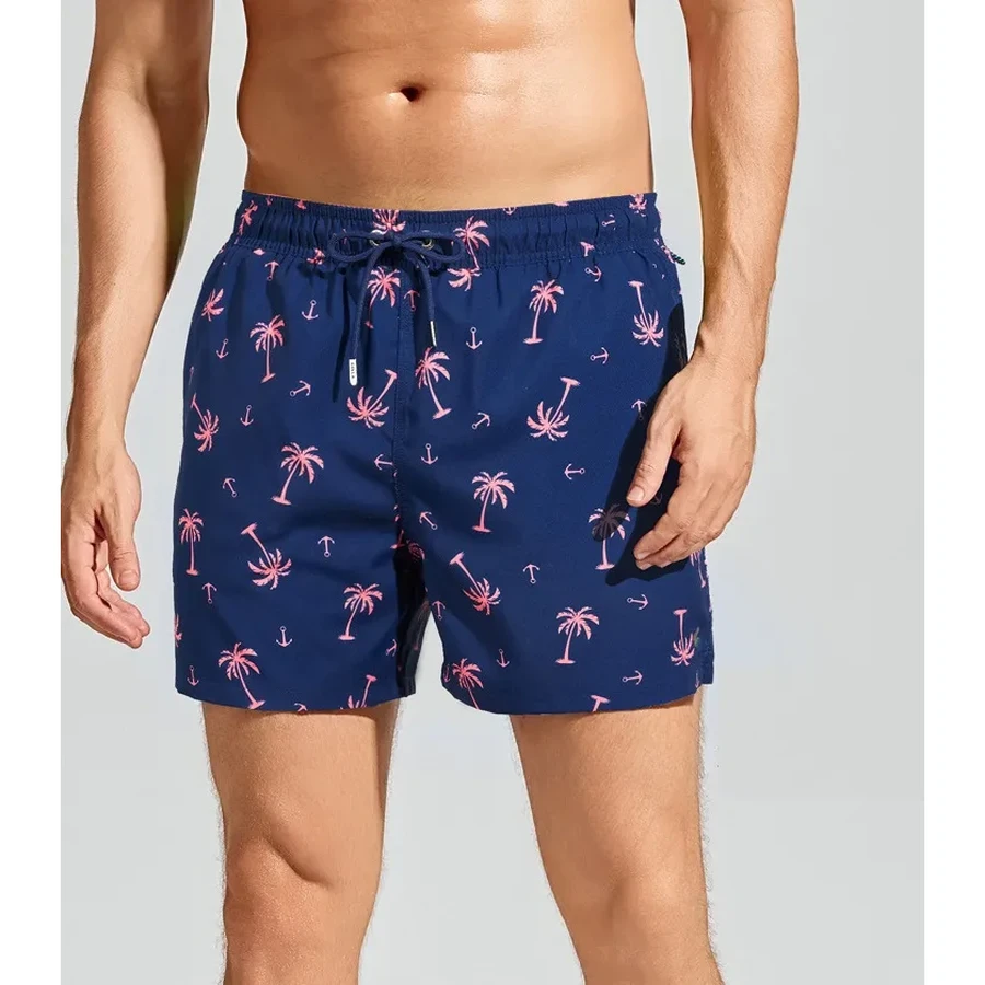 Custom Men's Palm Tree Print Swim Shorts Beachwear Boardshorts