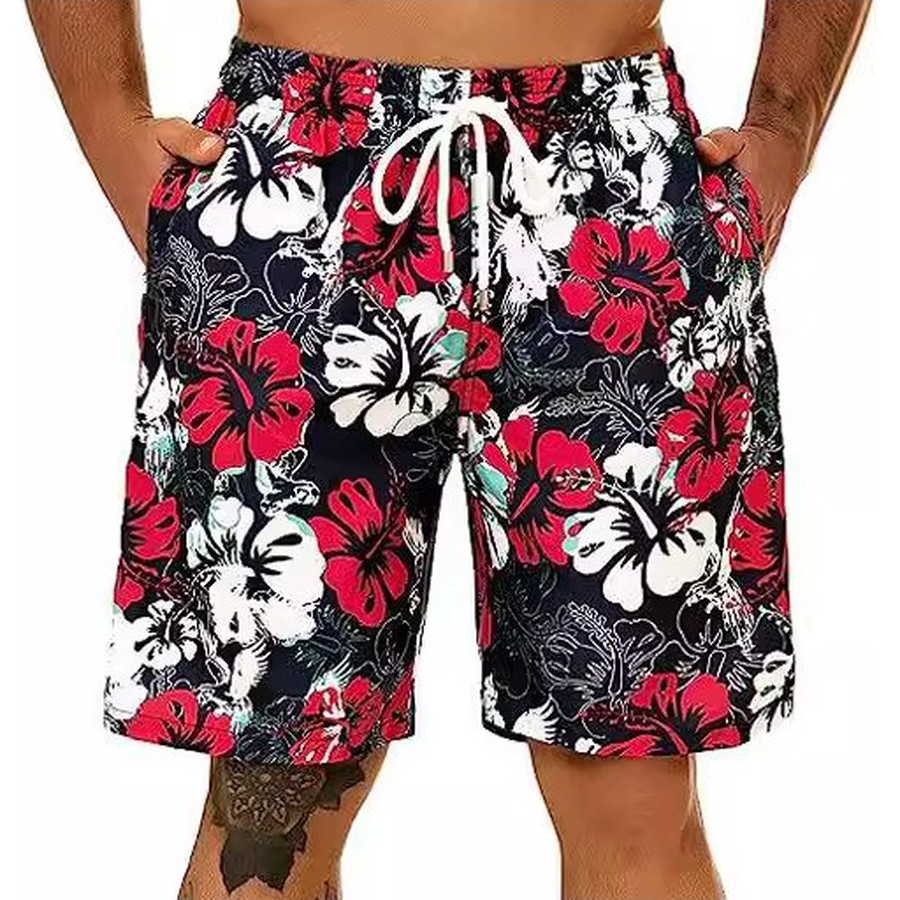 Custom Men's Tropical Floral Print Boardshorts
