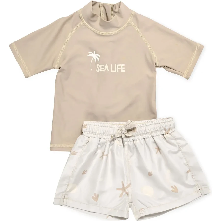 Custom Toddler Two-Piece Swimwear Set Rash Guard Sun Safe Rash Vest and Boardshorts