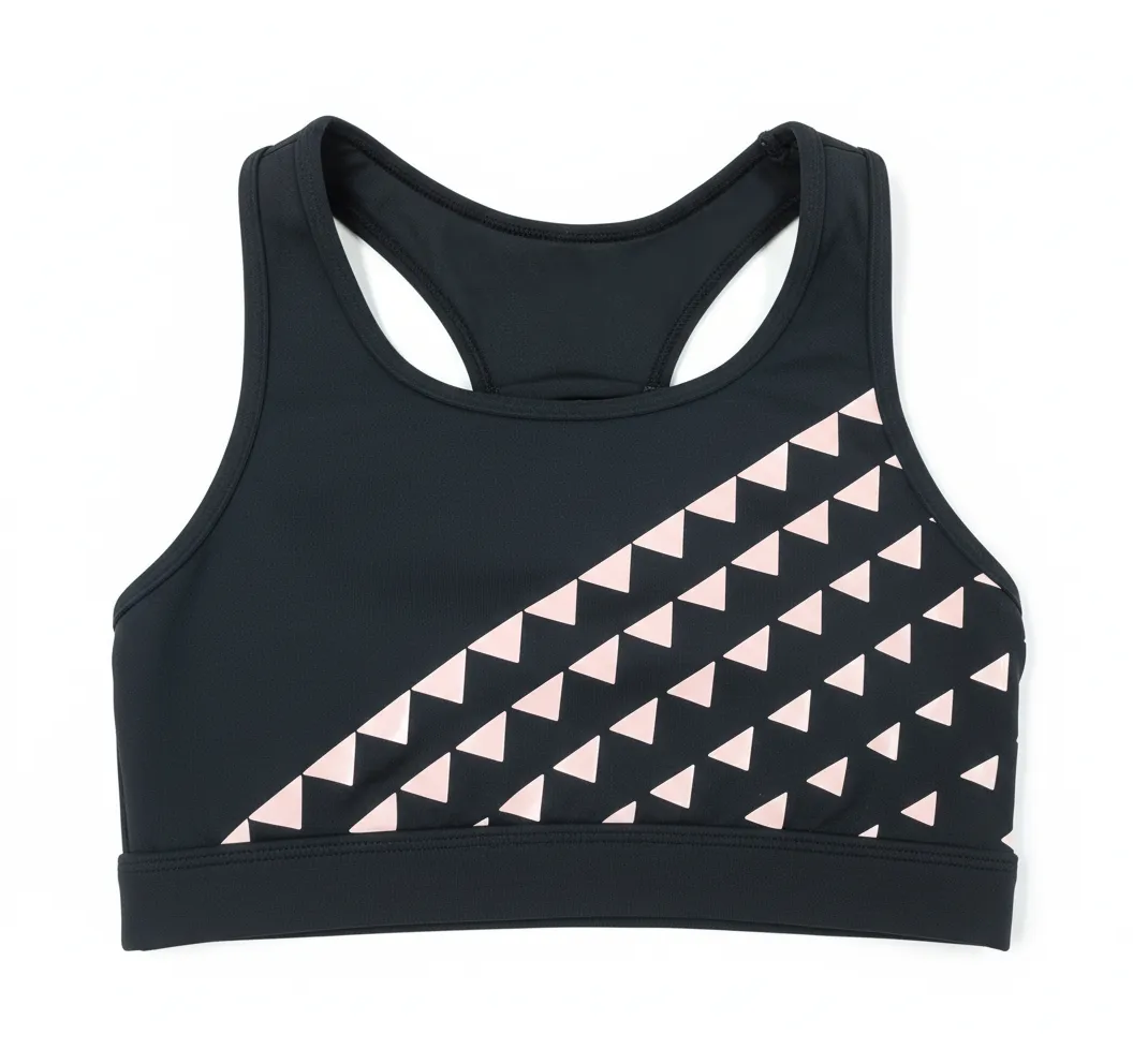 Custom Women's Criss-Cross Back Sports Bra with Printed Front Panel