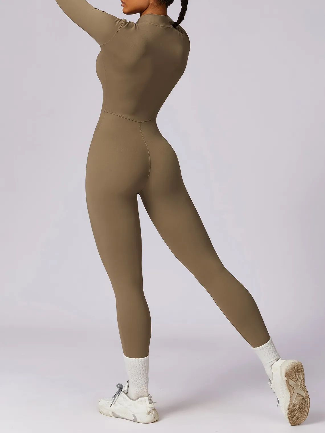 Custom Women’s Long Sleeve Zip Front Yoga Activewear Full body Jumpsuit
