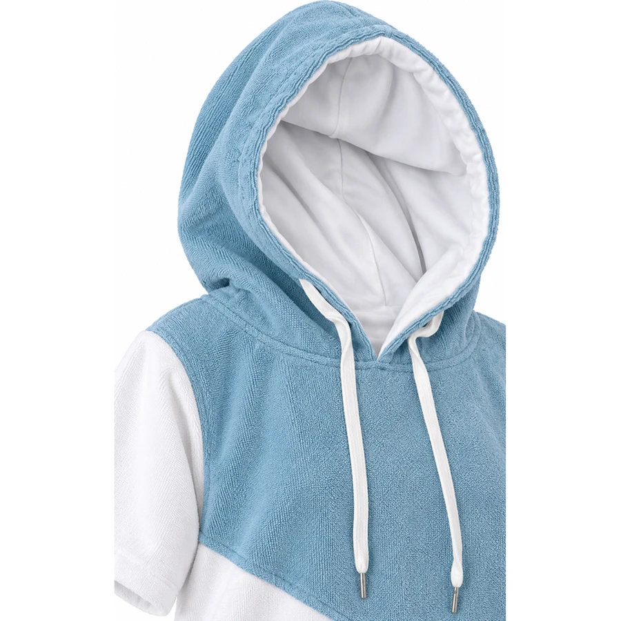 Diagonal Colour-Block Hooded Changing Poncho