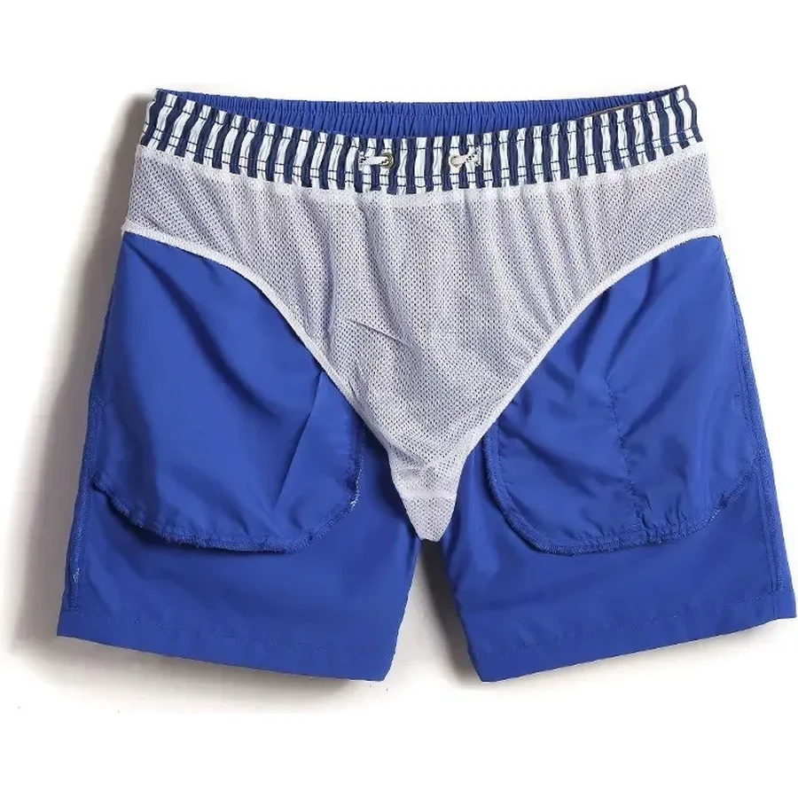 Elastic Waist Print Boardshorts Swim Shorts for Men Beachwear