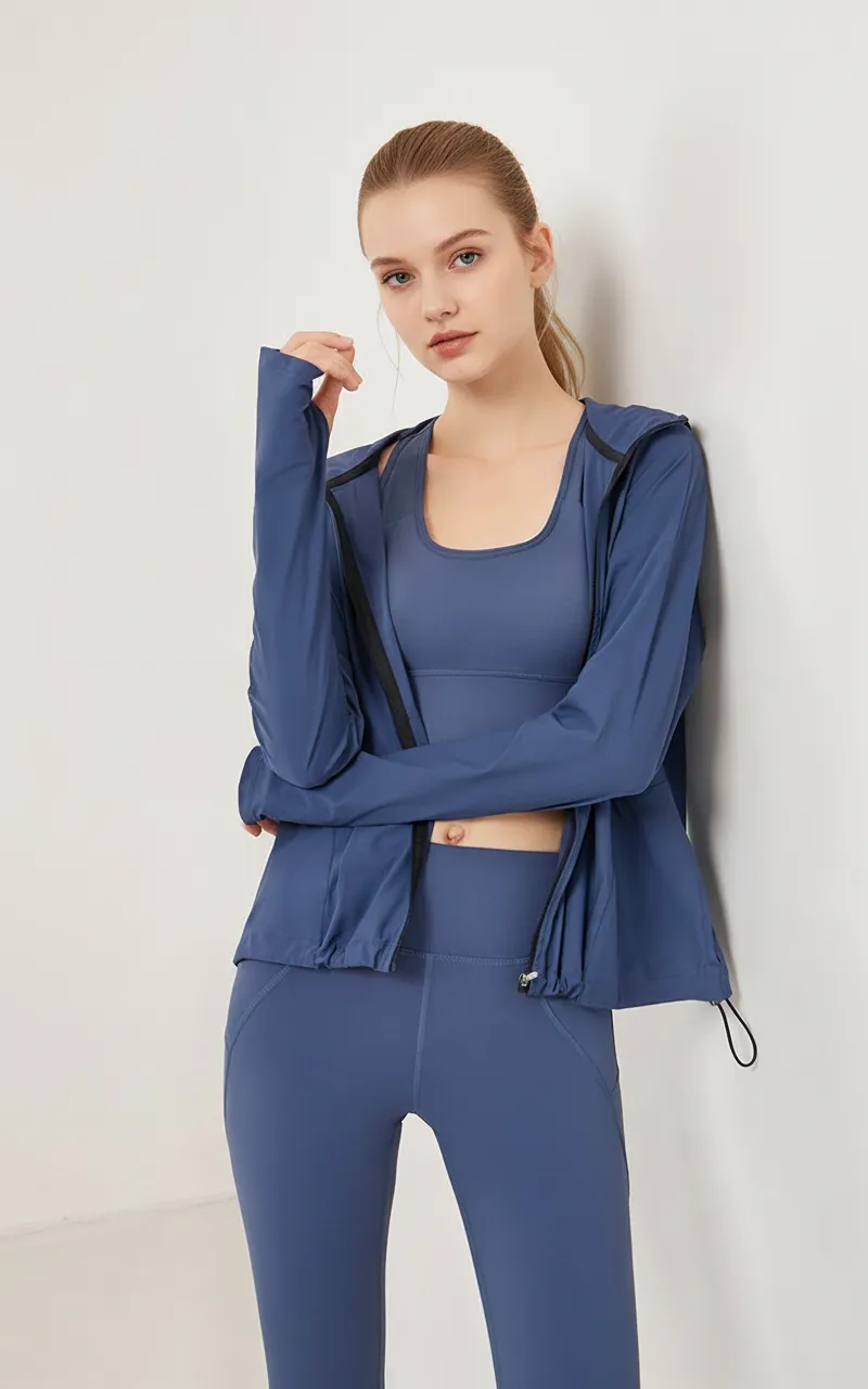 Fitness & Training Long Sleeve Jacket with Adjustable Hem