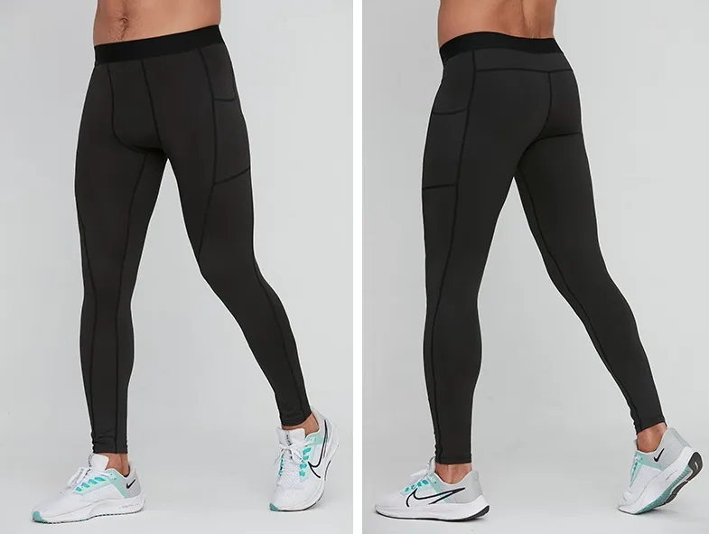 Full Length Athletic Running Leggings Men Gym Wear
