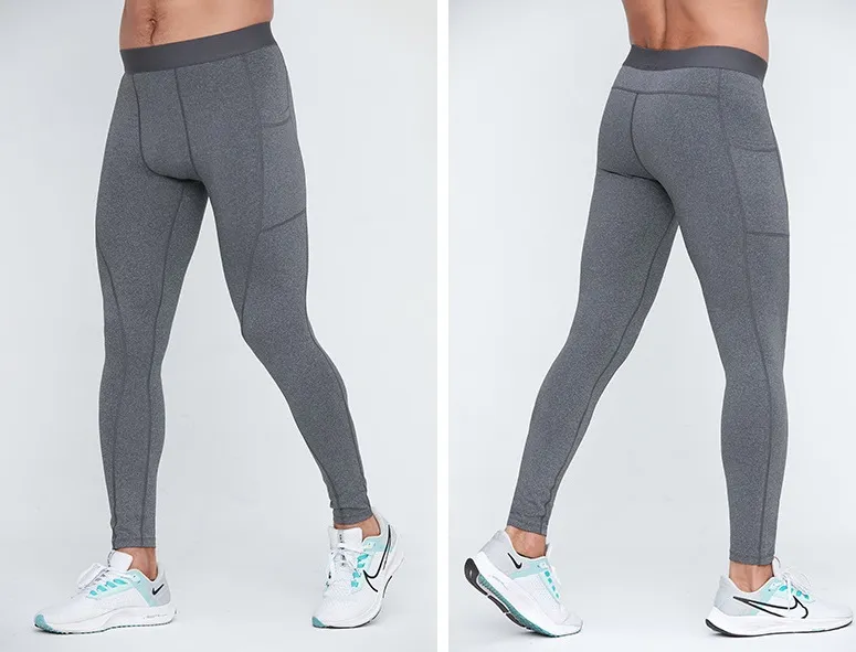 Full Length Athletic Running Leggings Men Gym Wear