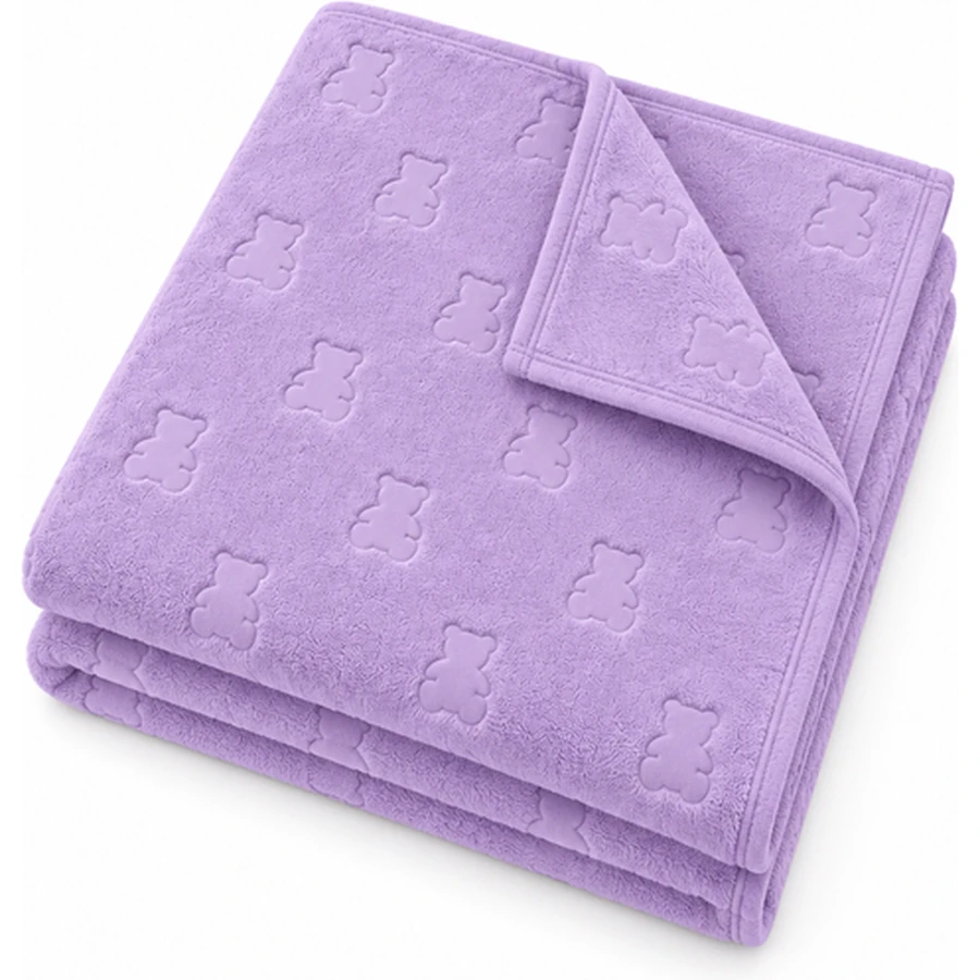 Kids Embossed Bear Microfiber Towel