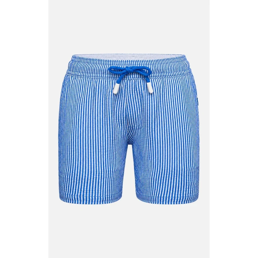 Kids Luminous Blue Stripe Seersucker Swim Shorts
