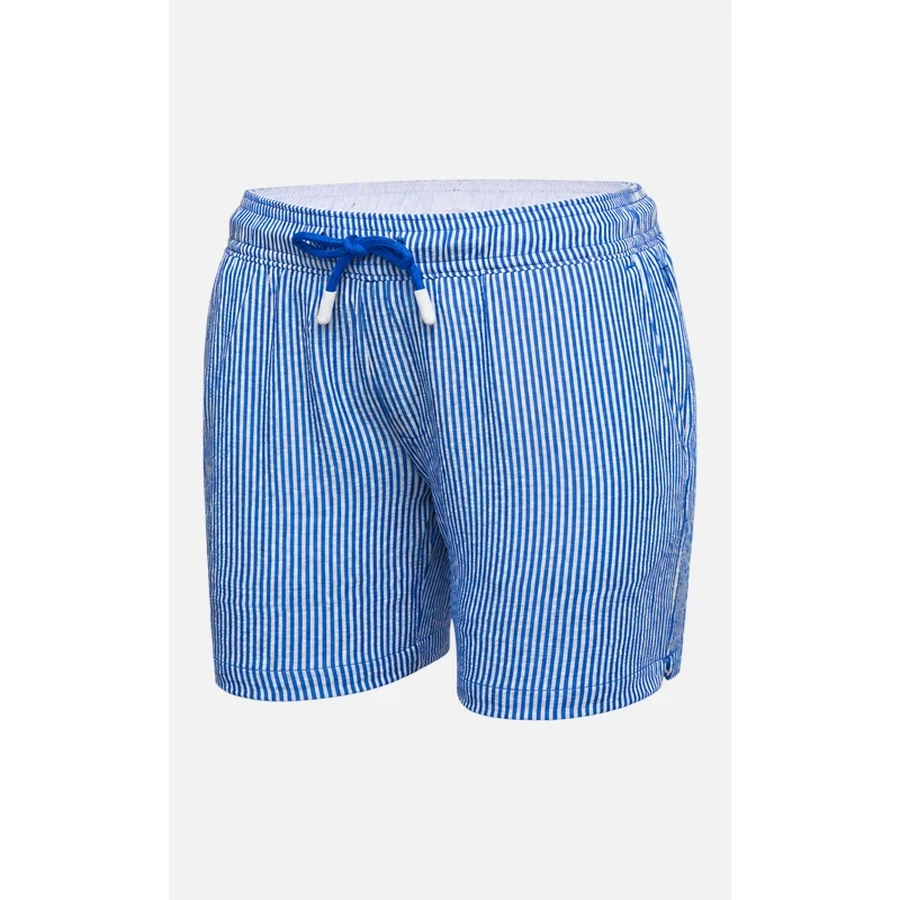 Kids Luminous Blue Stripe Seersucker Swim Shorts