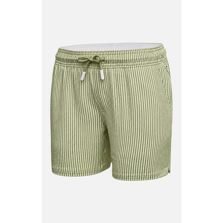 Kids Meadow Green Stripe Seersucker Swim Shorts