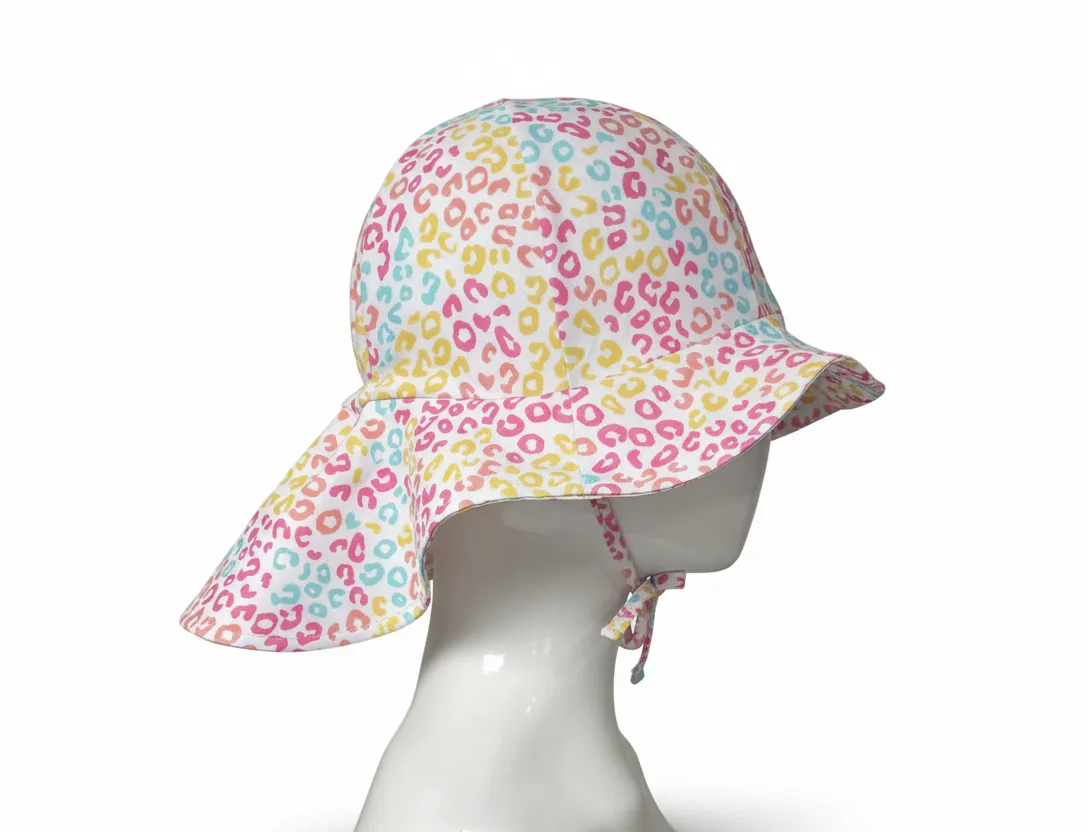 Kids Print UPF50+ Wide Brim Swim Hat for Sun Protection