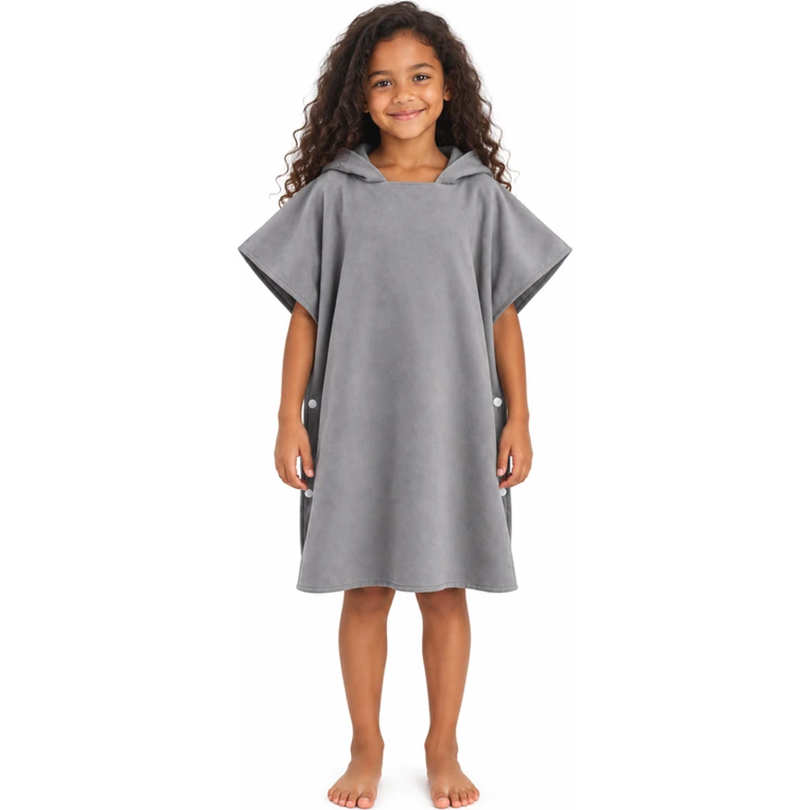 Kids Side-Snap Hooded Changing Poncho