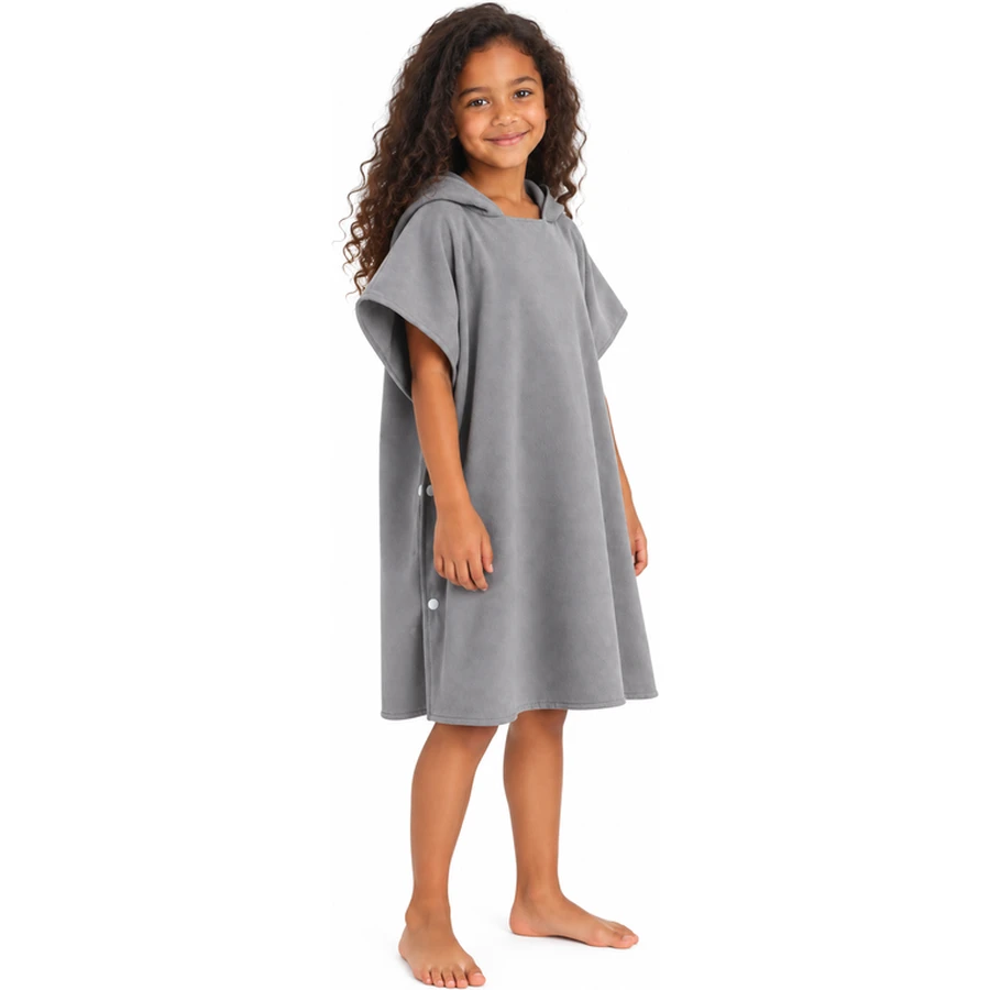 Kids Side-Snap Hooded Changing Poncho