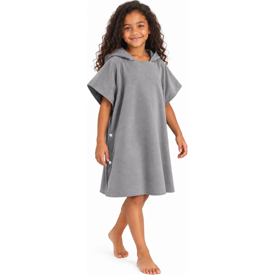 Kids Side-Snap Hooded Changing Poncho