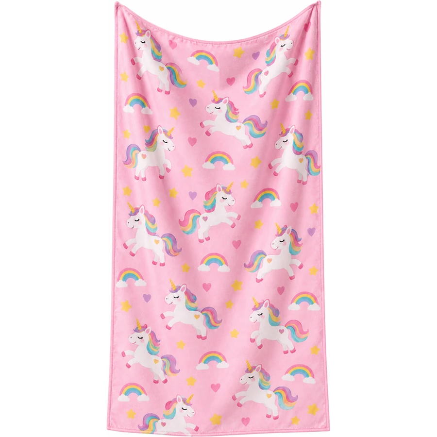 Kids Unicorn Rainbow Microfiber Beach Towel