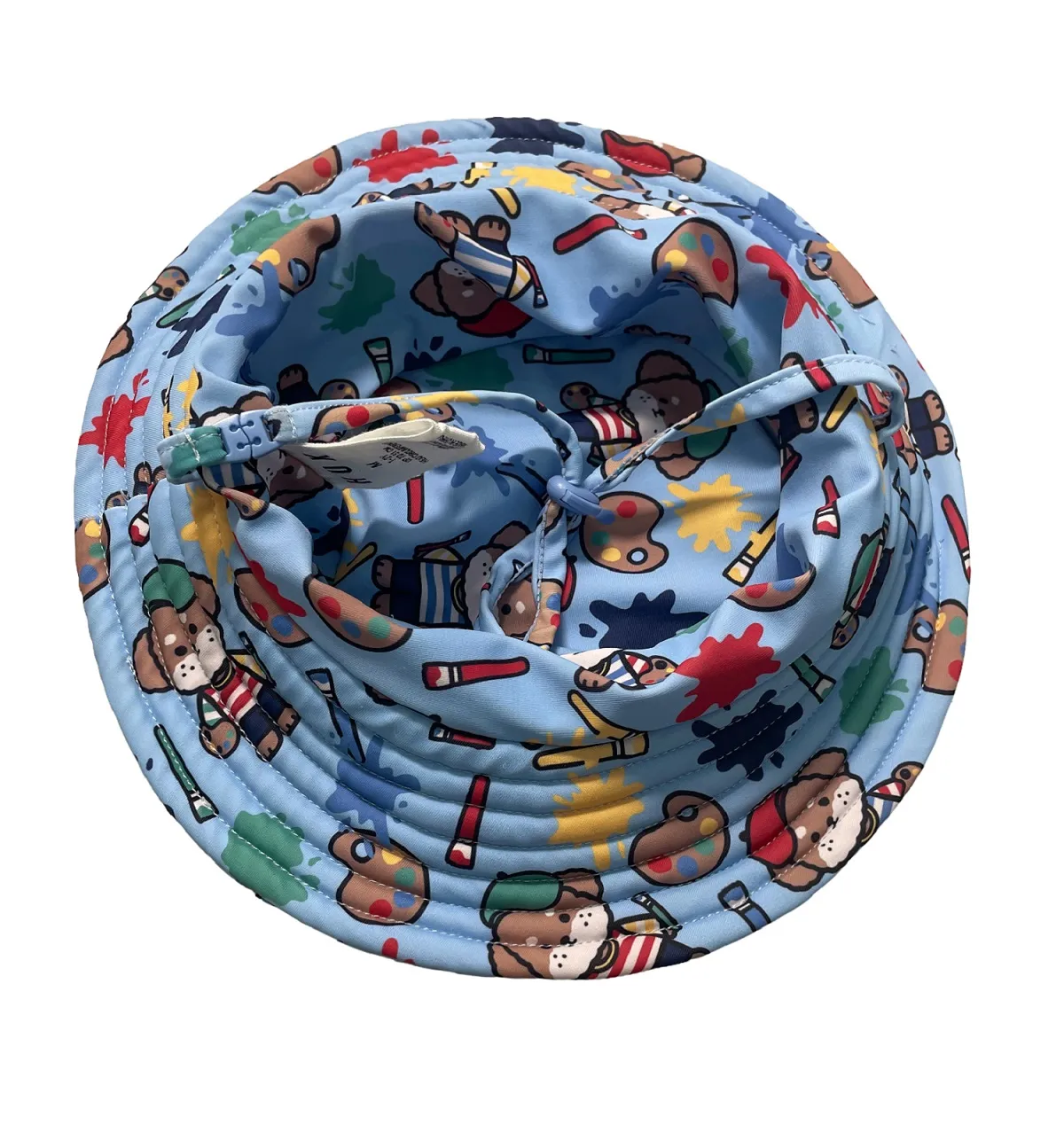 Kids UPF50+ Quick-Dry Bucket Swim Hat with Chin Strap