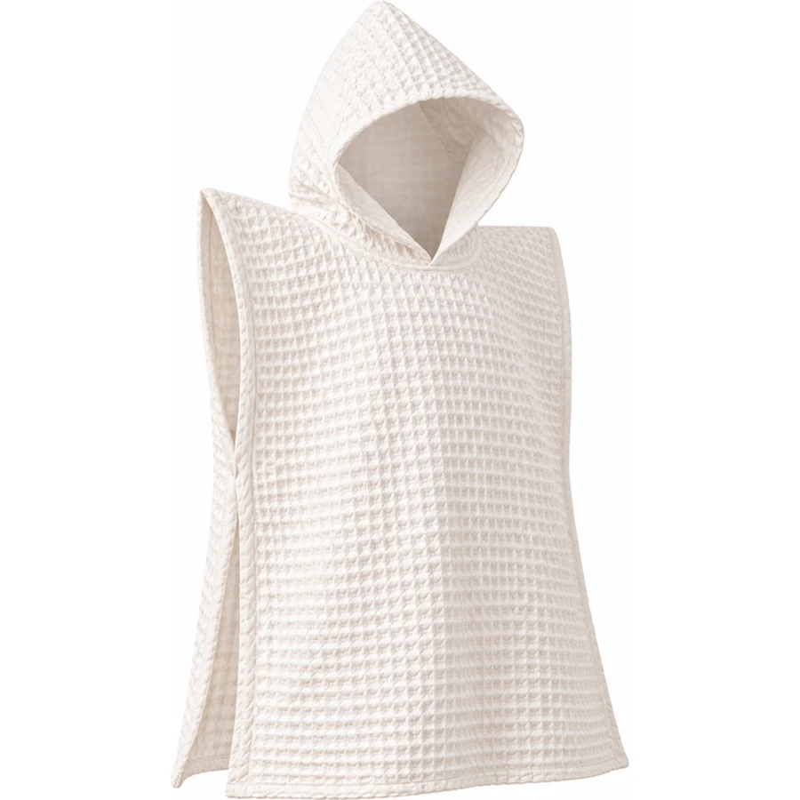 Kids Waffle Cotton Hooded Poncho