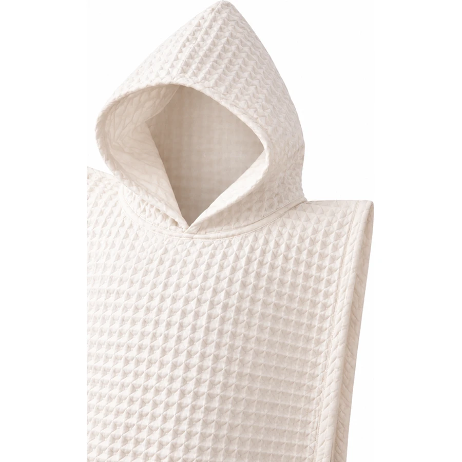 Kids Waffle Cotton Hooded Poncho