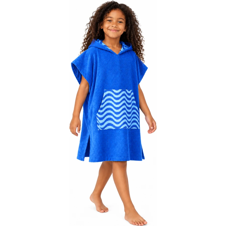 Kids Wave-Panel Hooded Beach Poncho