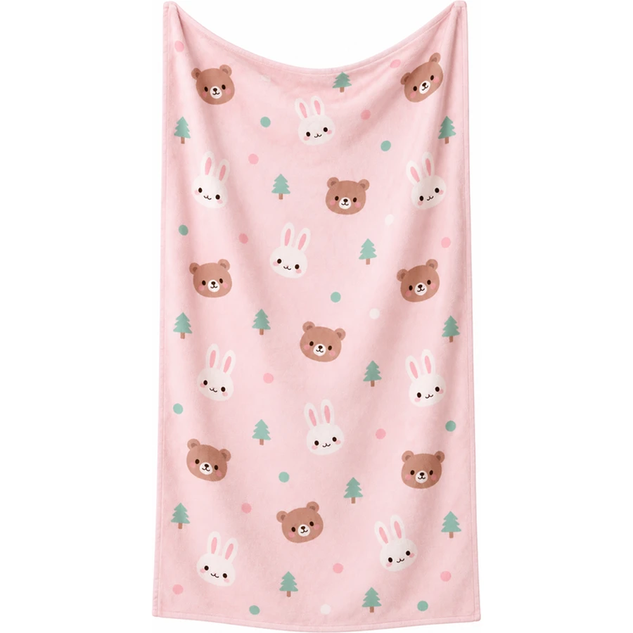 Kids Woodland Animal Microfiber Beach Towel