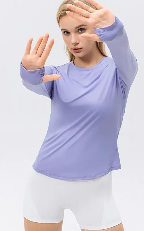 Long Sleeve Quick Dry Training Shirt - Womenâs Sports Tee for Fitness