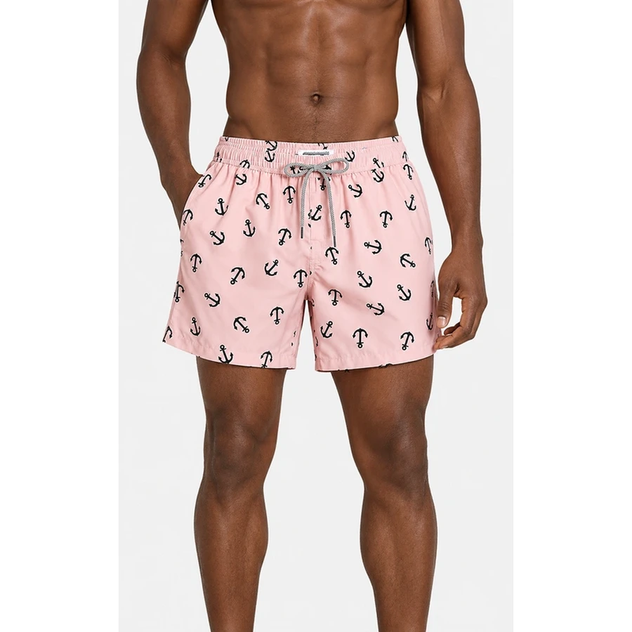 Men's Anchor Print Mesh Lined Swim Shorts