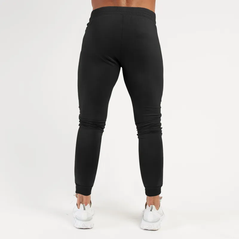 Men’s Black Workout Jogger Slim Fit Athletic Pants with Zippered Storage