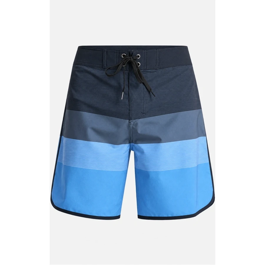 Men's Blue Color Block Scallop Boardshorts