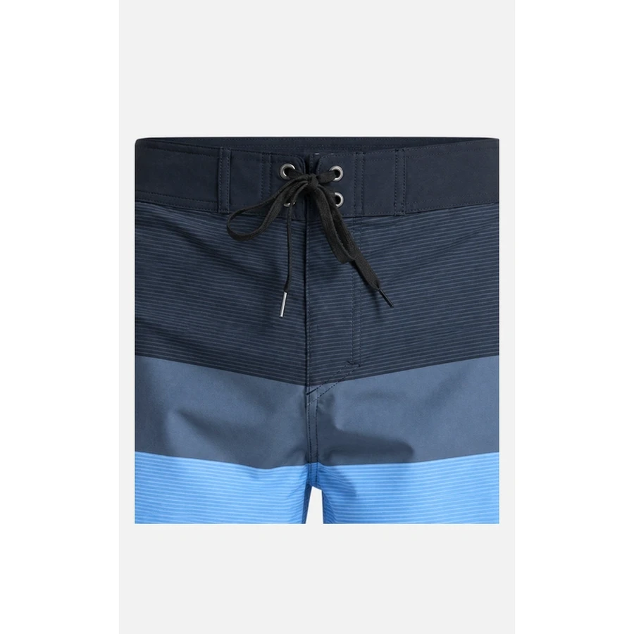 Men's Blue Color Block Scallop Boardshorts