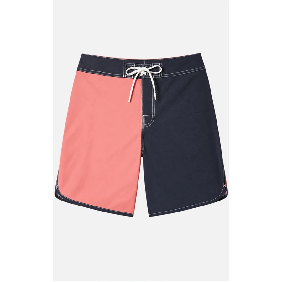 Men's Coral Black Split Color Scallop Boardshorts